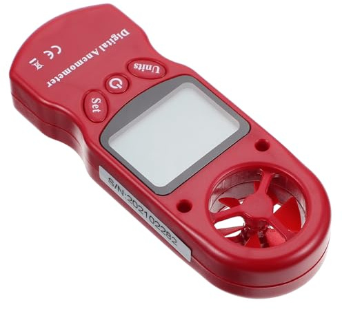 ROMISBABA 1pezzi Misuratore Portatile Di Velocità Del Vento Con Termometro e Igrometro Anemometro Digitale Compatto Con Schermo Lcd Retroilluminato Per Misurazione Di Temperatura e Umidità