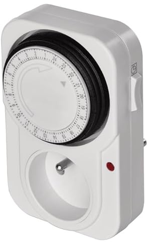 DEBFLEX - Prise avec Programmateur Electrique - Programmation sur 24 heures - Confort, Sécurité & Economies - Blanc
