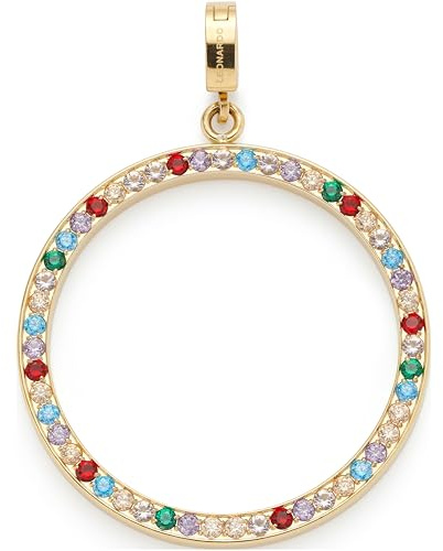 JEWELS BY LEONARDO Anhänger Clip & Mix Clarence • Ketten-Anhänger aus goldfarbenem Edelstahl • Pavé-Linie aus kunstvoll angeordneten Steinen • Schmuck Geschenk für Frauen • 024947