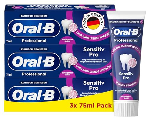 Oral-B Professional Sensitiv Pro Beruhigendes Gefühl Zahnpasta - 3x75ml, Zahncreme/Toothpaste, Made in Germany, Eukalyptus und Minze Geschmack