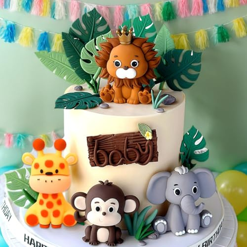 Sage Green Tortendeko Dschungel Geburtstag Deko Dschungel Tiere Kuchendeko | Sage Green Tortendeko Dschungel Geburtstag Deko Tiere Kuchendeko Dschungel Themed Tortendeko für Geburtstag Party Kinder