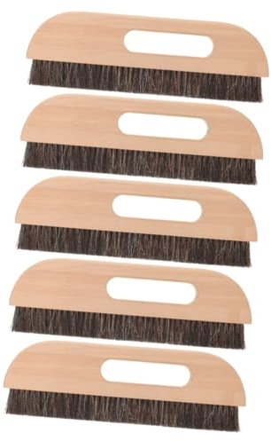 SHINEOFI 5 Stück Langhaarpinsel Glätter Glättpinsel Borsten Holzpinsel Möbelpinsel Tapetenentferner Werkzeug Tapetenroller Tapetenglätter Set Rosshaar