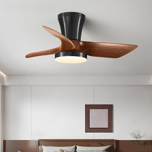 Modern Low Profile Ceiling Fan with Lights & Remote - 30W Dimmable LED, Reversible, Noiseless - 6 Speed Flush Mount Ceiling Fan Ideal for Bedroom & Farmhouse Decor