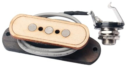 Ahornholz Dreisaitiger Schallloch Tonabnehmer Gmb501 für Gitarre | Ersatzteil für Zigarrenkisten Instrumente, mit 3-poligem Schallloch, Hellbraun, Leicht, Zubehör