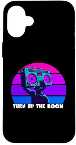 Retro 80er Jahre Boombox Turn Up The Boon Retro Musik Kassette Hülle für iPhone 16 Plus