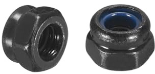 QUARKZMAN 100 Stück M4 x 0,7 Nylon-Einsatz-Hexagon-Sicherungsmutter 304 Edelstahl Selbstsichernde Nylon-Einsatz-Stopfmutter Für Industrie-Bau-Befestigungselemente Schwarz&Blau
