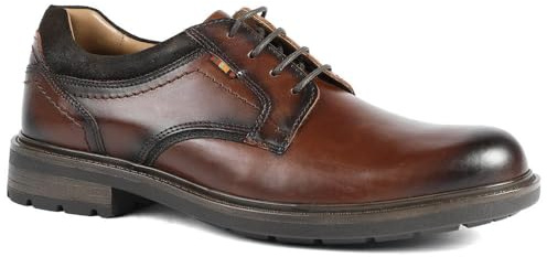 Wide Fit Leather Lace Up Shoes - Brown Size 10