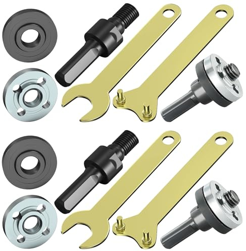 Drill to Angle Grinder Adapter, Nlsqw Angle Grinder Adapter for Drill, with Upper and Lower Pressure Plates and Spanner Wrench Connecting Rod, A-ngle Grinders Tool for Power D-rill Grinders