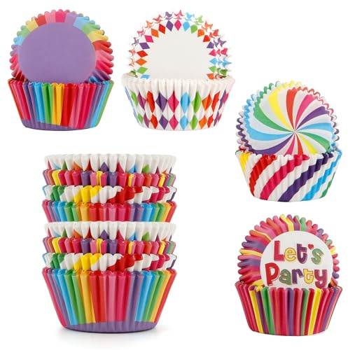 400 Piezas Moldes Magdalenas De Papel De Colores,Papel Para Cupcakes,Colorido Cupcake Liner,Mini Tazas Para Hornear Muffins,Para Cumpleaños,Bodas Y Fiestas