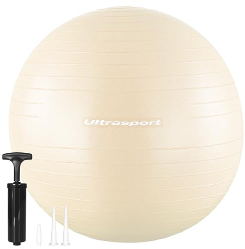 Ultrasport Pilatesball für Yoga & Fitness I Softball bis 300kg, rutschfest, Anti-Burst I Fitball für Schwangerschaft, Gymnastik, Ergonomischer Sitzball für Büro, Klein und Groß