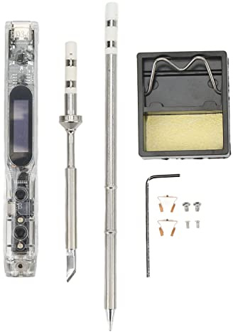 Digital display lödkolv med temperaturkompensation och brandsäkert transparent PC-materialskal - Mini Elektriskt lödverktyg med lödspets.