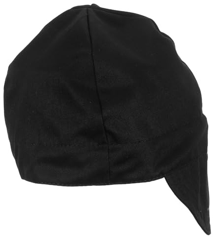 Ciieeo Reversible Cotton Welding Hat Fireproof Breathable Washable Welder Cap Liner for Professional Welding Work Unisex Black Mesh