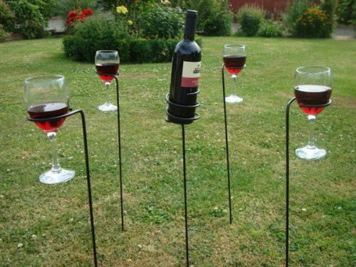 Garden Drinks Wine Glass & Bottle Holder Set
