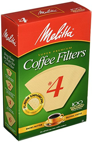 Melitta Super Premium Coffee Filters, Naturan Brown, No. 4, 100-Count Filters (Pack of 3)