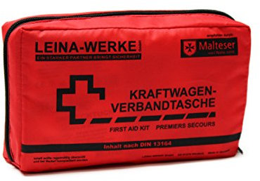 Leina-Werke 11004 KFZ-Verbandtasche Compact mit Klett, Rot/Schwarz