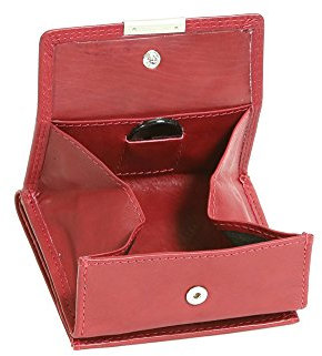 LEAS Wiener-Schachtel mit großer Kleingeldschütte und RFID Schutzfolie, Echt-Leder, Cherry/rot Special Edition