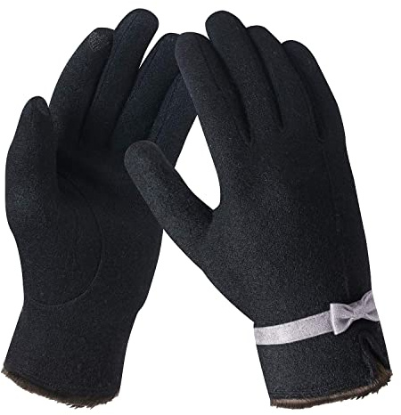 Bequemer Laden Damen Winter Warm Kaschmir Touchscreen Handschuhe mit Fleece Gefütterte, Elegant Winterhandschuhe Strickhandschuhe Wollhandschuhe für Kaltes Wetter