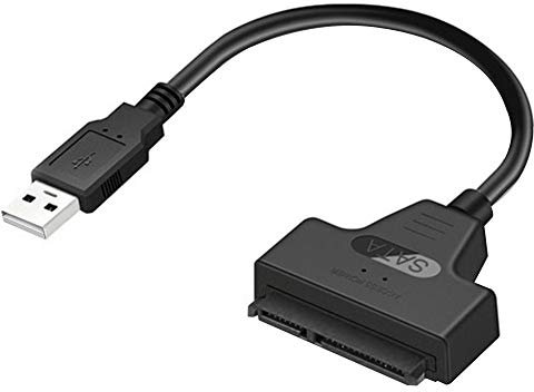 Xinjieda SATA 3 Câble adaptateur SATA vers USB 6Gbps pour 2,5 pouces externe SSD HDD disque dur 22 broches Sata III Câble, 2.0,20cm USB