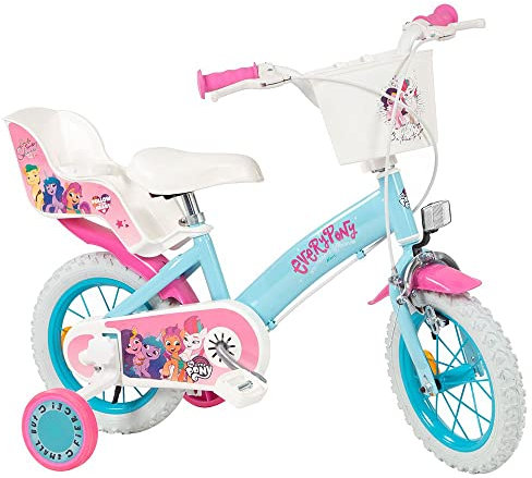 Kinderfahrrad My Little Pony 12 Zoll mit Stützrädern Korb Puppensitz 3-5 Jahre