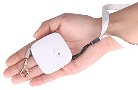 Ausziehbare Hundeleine für kleine Hunde und Katzen bis zu 5 kg mit 2 m starkem Anti-Zug-Nylonband, freihändige Mini- und tragbare Spazierleine mit Handschlaufe, Einhandbremse, weißes Quadrat