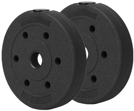 Taeku Bumper Plates, 2er Set Gewichtsscheiben 30 mm für Krafttraining Gewichtheben, Kunststoff Hantelscheiben für Home Gym Fitnessstudio (2 x 5lbs)