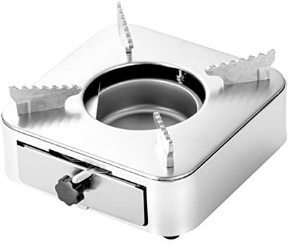 FONDUO Tragbare Spirituskocher Camping, Alkohol Ofen Camping, Campingkocher Mit Aluminium Ständer, Leicht Campingherd Für Outdoor Wandern Picknick Kochen (Silber)