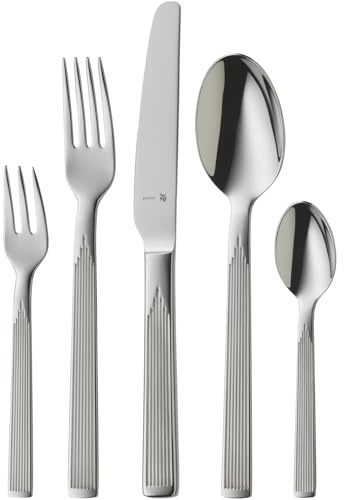 WMF Art Deco Besteck Set 6 Personen, Essbesteck 30 teilig, Hohlheftmesser, Cromargan protect Besteck poliert, glänzend, kratzbeständig, spülmaschinenfest