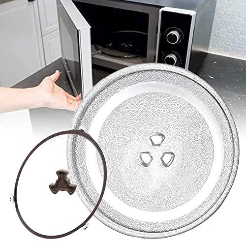 Universall Ersatz Teller Glasplatte Für Mikrowellen, 24.5cm 25.5cm 27cm 31.5cm Rund Mikrowellenteller, Isolierung Drehteller Für Mikrowelle, Antis-Rutsch, Antis-abrasion, Wiederverwendbar ( Color : Cl
