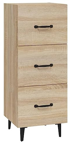 vidaXL Sideboard mit Schubladen Schrank Anrichte Beistellschrank Kommode Schubladenschrank Mehrzweckschrank Sonoma-Eiche 34,5x34x90cm Holzwerkstoff