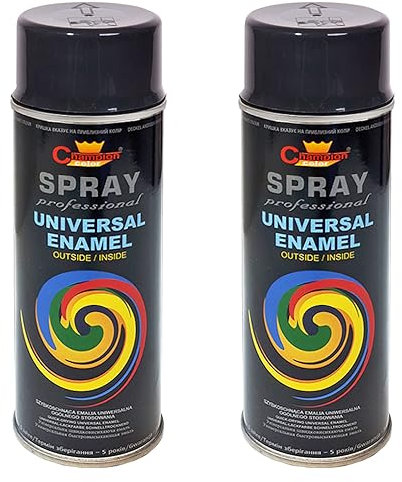 2 x 400 mL Anthracite Grey Spray Paint RAL 7016 - High Gloss Fast-Drying Universal Enamel for Wood, Metal, Plastic, Ceramics, Furniture, Bicycles, Crafts, DIY Projects, Indoor and Outdoor Use