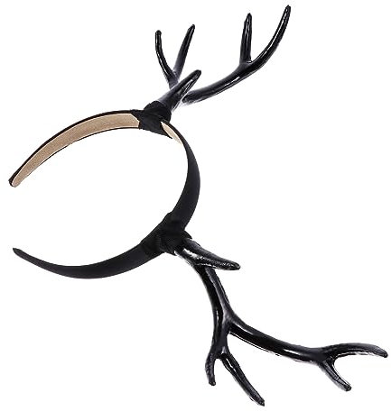 LALAFINA Schwarzes Weihnachts-geweih Stirnband Aus Flexible Haarschmuck Deko Für Junge Mädchen Erwachsene Und Haustiere Partyzubehör Für Weihnachten Karneval Kostümfeste Und Fotosessions