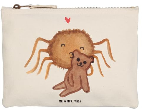 Mr. & Mrs. Panda Kosmetiktasche Spinne Agathe Teddy Größe M - Geschenk, Treue, Freundschaft, Dankeschön, Federmappe, Etui, Schlampermäppchen, Verliebt, kosmetiktäschchen, Kulturtasche, Miteinander
