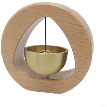 Campanas de viento de madera inalámbricas para puerta, campanillas de viento, decoraciones para puertas, marcos de estantes, paredes (D)