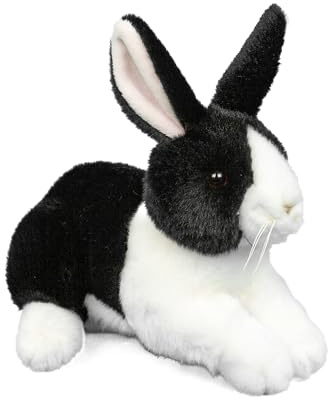 Teddys Rothenburg Kuscheltier Hase liegend schwarz/weiß 25 cm Plüschhase Stoffhase Plüschtier