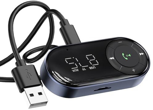AMIUHOUN Adaptador Bluetooth 5.3 para coche, receptor FM AUX, receptor de audio Bluetooth para coche, duradero