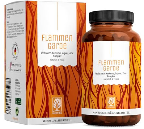 Weihrauch Kurkuma Ingwer Kapseln Hochdosiert - 196,1 mg Boswelliasäure, 133,3 mg Curcumin, Zimt, Gingerol & Piperin - Ohne chemische Entzündungshemmer oder Gelenkkapseln
