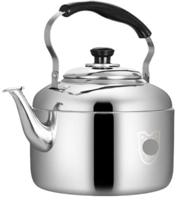 Bouilloire Sifflante Bouilloire En Acier Inoxydable, Bouilloire De Ferme, Bouilloire Avec Dessus De Cuisinière, Pichet À Eau En Acier Inoxydable, Théière Théières pour Cuisinière Bouilloire à Flûte(4L