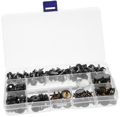 Happyyami Turnbuckle Black Stainless Steel Screw Fastener Kit for Boat Canvas Cover Repair Metal Snap Buttons for Furniture Tarp Use