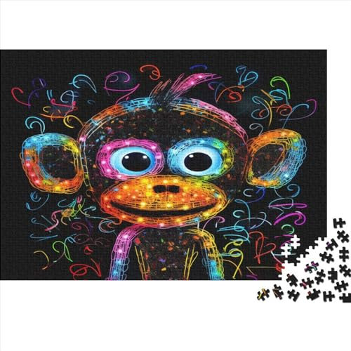 Monkey Adult 1000 Puzzle 1000 Karton Puzzle Genuini Puzzle für Erwachsene und Jugendliche Puzzles-Liebhaber 1000 Teile (75 x 50 cm)