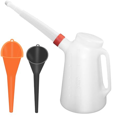 5 Quarts Oil Measuring Container Automotive Motor Oil Dispenser Motor Oil Container Plastic Long Neck Oil Funnels for Automotive Fluids