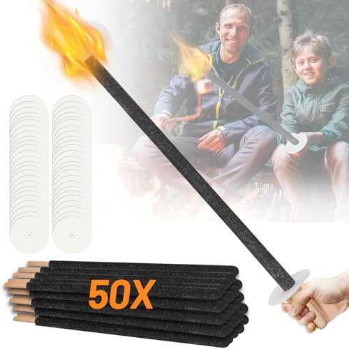 Gimisgu 50 antorchas, antorchas de 72 cm, tiempo de combustión de 90 a 100 minutos, con bandeja de goteo, adecuadas para senderismo, hogueras, actividades al aire libre, antorchas infantiles,
