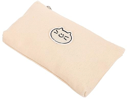 Operitacx Katzen-federmäppchen aus Canvas Tragbarer Stiftehalter mit Reißverschluss Großes Federmäppchen für Stifte Bleistifte Lineale und Schulzubehör