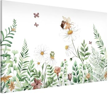Magnettafel Pinnwand für Magnete Kinderzimmer Magnetboard - Magnetwand Made in Germany - Fee Aquarell Notiztafel grün Mädchen Jungen Visionboard WBMT_7362 (90x60cm)