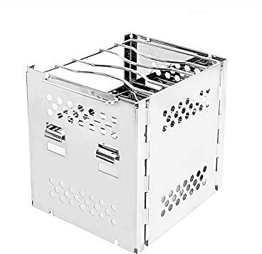 BBQ-Grill für den Außenbereich, Edelstahl, Holzofen, Campinggrill, Picknick-Grill, tragbarer, zusammenklappbarer Rucksack-Herd, Barbecue-Grill für den Außenbereich