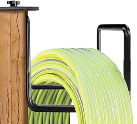 Halterung für Wasserschlauch, robust, aus Metall, für den Außenbereich, platzsparend, für Garten, Keller, Schuppen und Garage