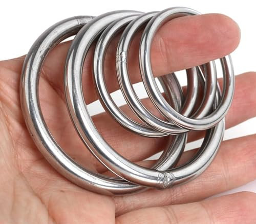 Edelstahl-Metallring, robuste nahtlose O-Ringe aus Edelstahl, 1 Stück großer O-Ring aus Edelstahl 304, 60/70/80/90/100/110/120/130 mm Außendurchmesser, 10 mm, 12 mm Dicke, geschweißte runde Umreifungs