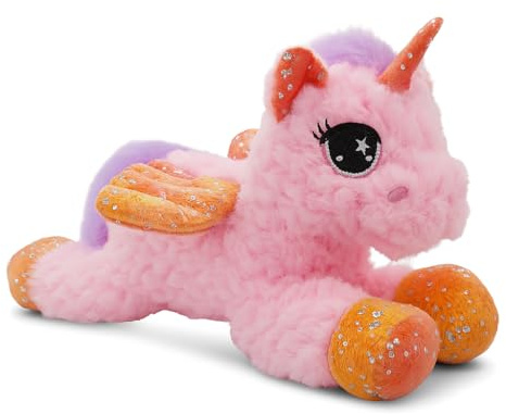 Landahl & Baumann - Kuscheltier Einhorn mit Flügeln und Glitzer 30 cm – Weiches Plüschtier für Babys & Kinder – Waschbares Spielzeug – Stofftier zum Kuscheln und Spielen – Geschenkidee (Pink)