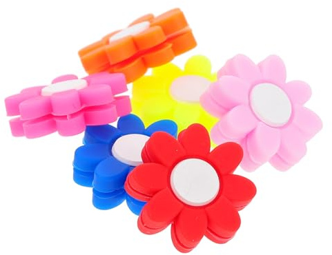 Toyvian Set 6 Pezzi Smorzatori Decorativi a Forma di Fiore per Racchetta da Tennis in Silicone, Antivibrazione per Piccole Racchette, Accessori Professionali per Tennisti