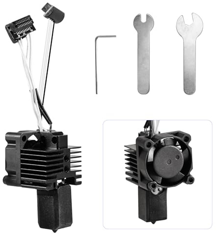 Silkwish Hardened Steel Hotend Kit with Lüfter für Bambu Lab P1P/P1S Drucker - Inkl Vollmetall-Hotend mit gehärteter Stahldüse (0,4mm), Schraubenschlüssel, Allen-Schlüssel | 550°C Hitzeleistung
