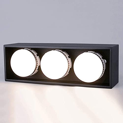 ZXQUEGF Downlight del soffitto a LED, Spotlight a 3 luci Moderni da 27 W, Lampada rondella a Parete Regolabile rotabile, Dispositivo di Illuminazione della pannocchia cubo, Lampada a Parete